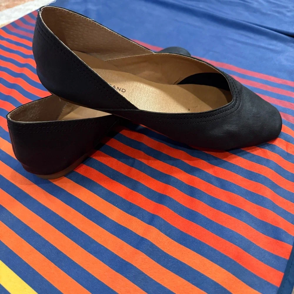 Lucky Brand Alba Black Leather Ballet Flats Size 8